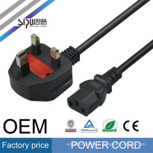SIPU de alta calidad al por mayor de 220 v de cable para el fusible de la computadora eletrical ac plug uk cable de alimentación